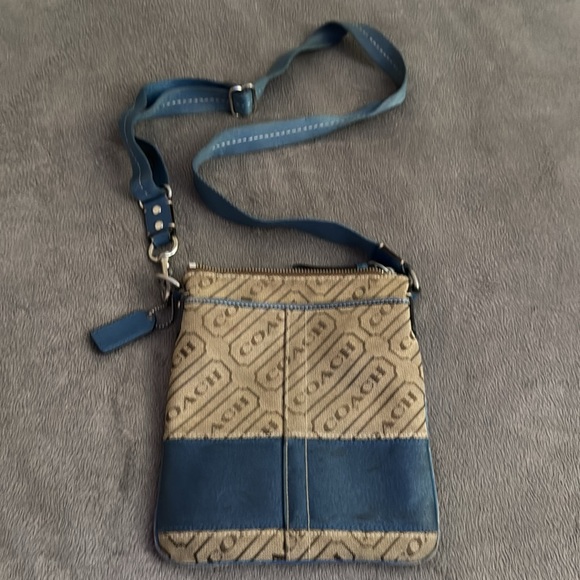 Coach 2009 Swingpack Blue Brown Crossbody Bag - Picture 13 of 13